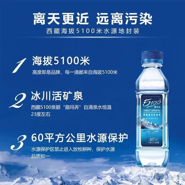 5100西藏冰川礦泉水飲用高端天然水330ml整箱小瓶便攜裝臨期 5100高端礦泉水1.5升*2瓶