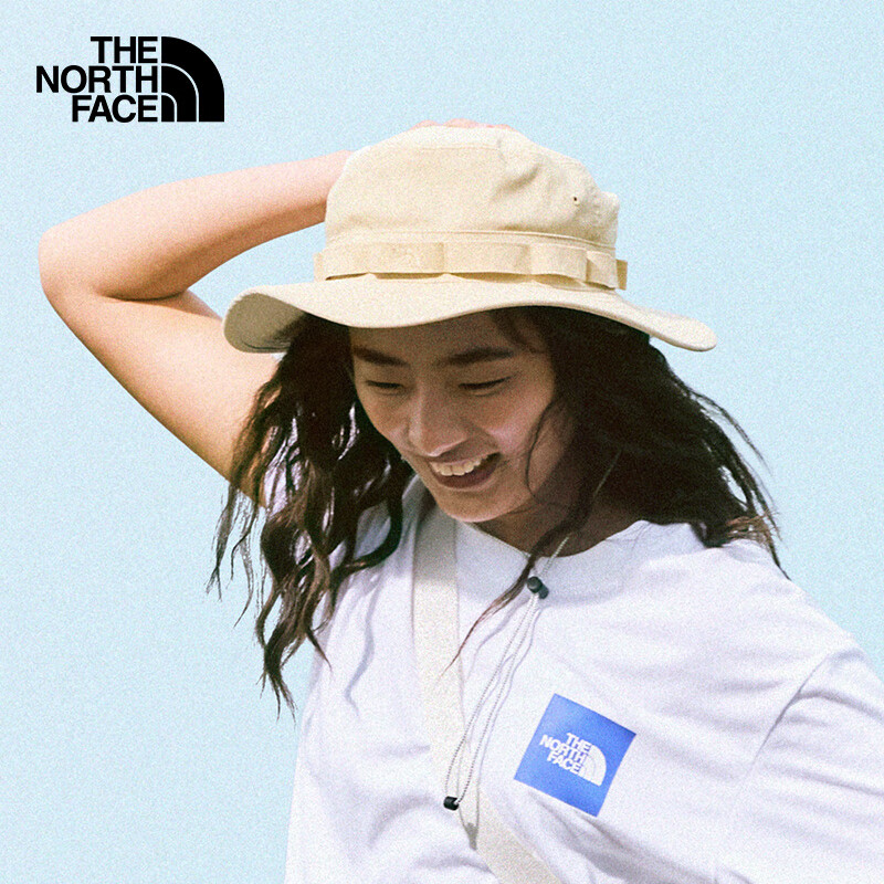 北面（The North Face）北面针织帽渔夫帽遮阳帽男女UPF40通用款户外24春夏上新|5FXF LK5/卡其色 L/XL