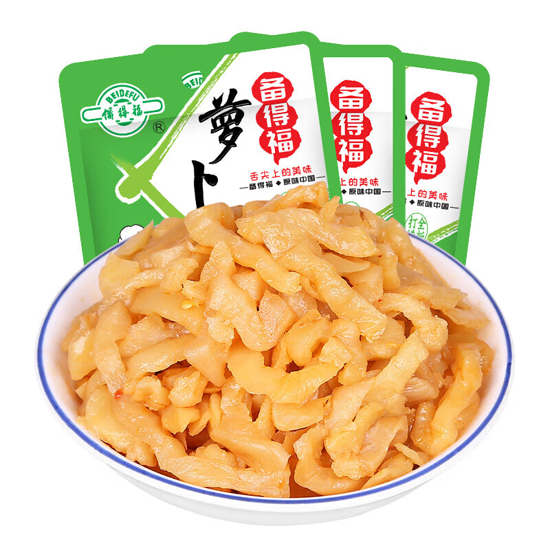 备得福萝卜干下饭菜脆萝卜脆爽小菜微咸配粥佐餐 60g*10包