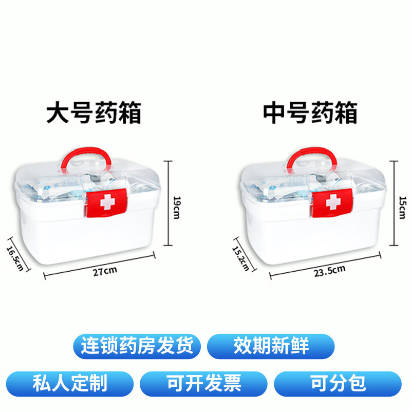 云南白药家庭药箱含药品急救用品常备医用药箱家用医疗箱公司应急急救包 【家庭常用及感冒咳嗽用药和 换药包】