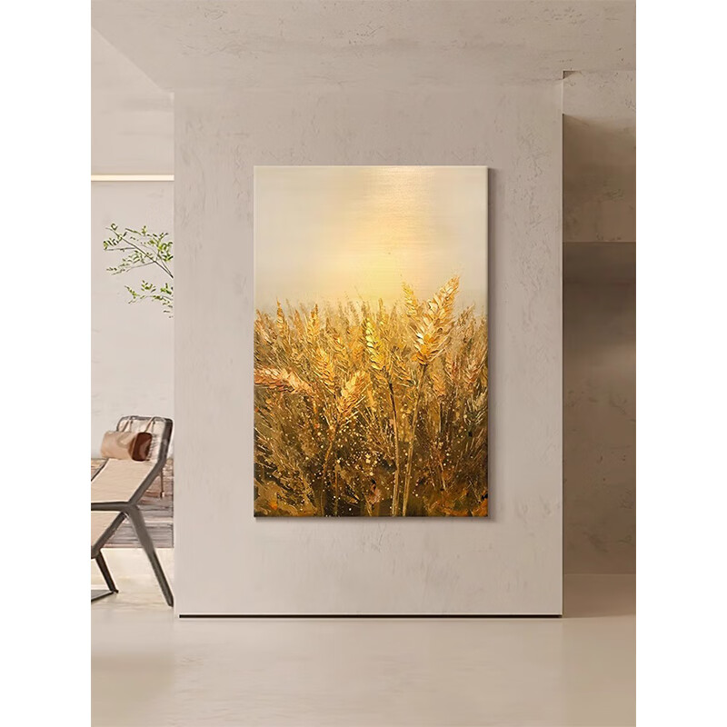 金色丰收麦田 60*80cm 金色拉丝铝合金边框