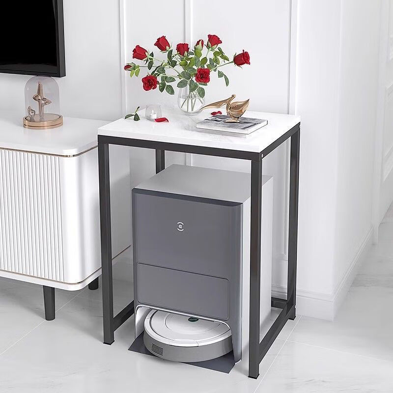 朵貌德国品质鱼缸架子科沃落地底座云鲸沙发扫地机器人置物架收纳客厅 黑架高款【长50宽40高80】