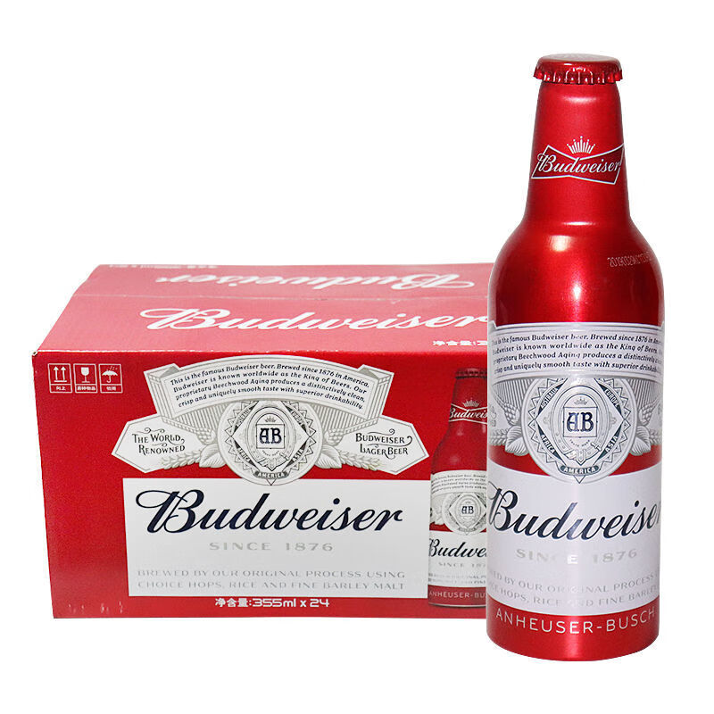 百威美国进口旋盖铝瓶 355ml*24瓶 国内百威铝罐355ml*24瓶 啤酒