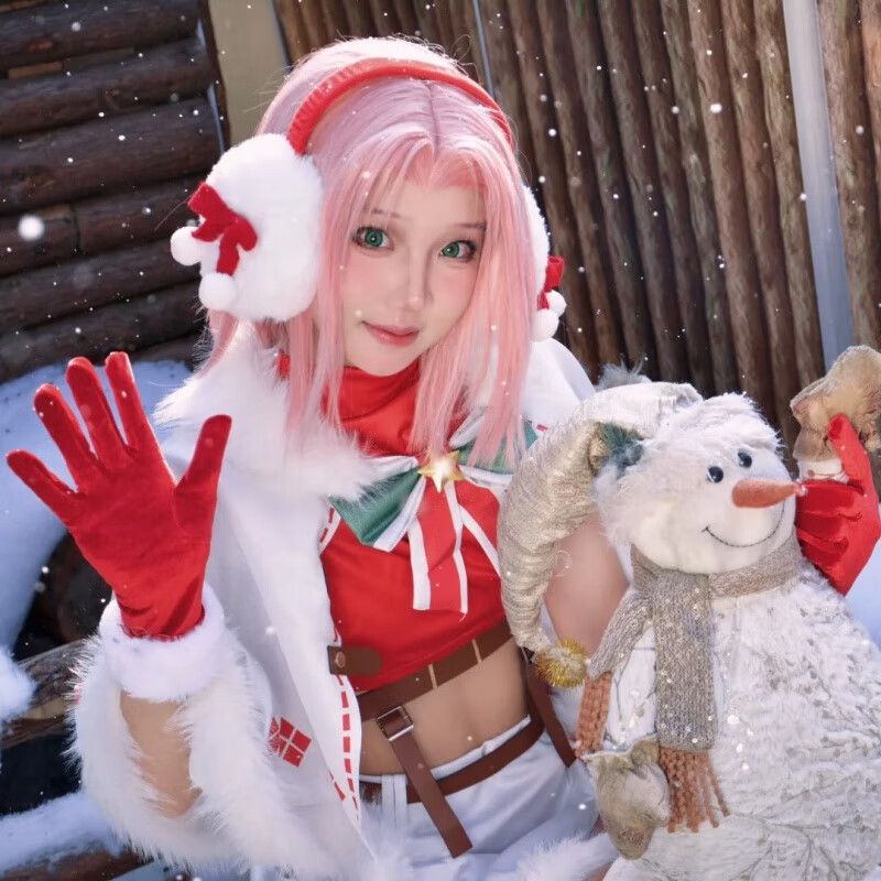 益宝王国春野樱冬日祭cos服圣诞节手游小樱cosplay卡通周边动漫二次元