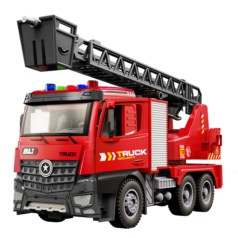 寶樂星兒童玩具車3-6歲男孩新年禮物大號合金聲光早教噴水云梯消防車