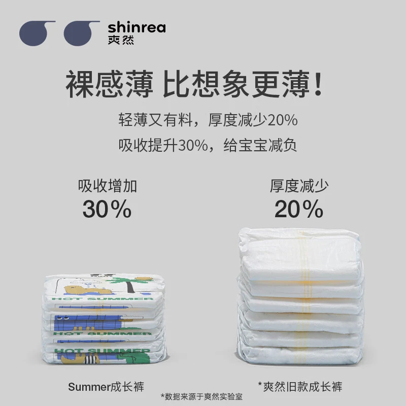 爽然Summer夏季超薄柔软成长裤 全包臀透气拉拉裤 拉拉裤 XXL38片*4箱