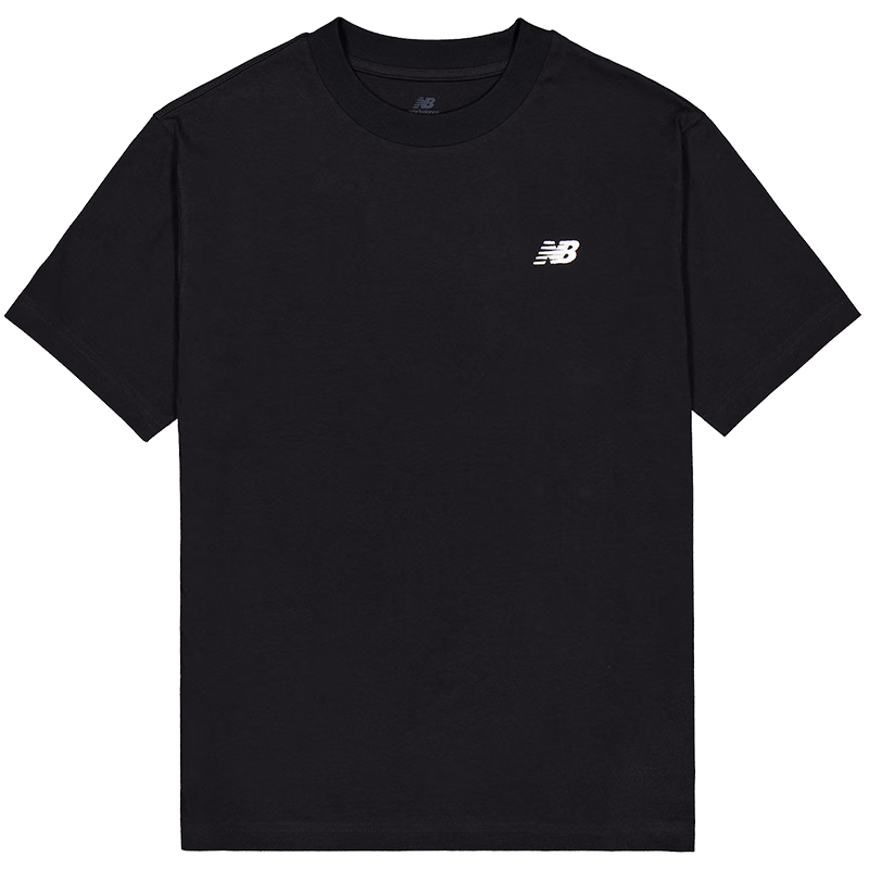 NEW BALANCE NB官方夏季男款运动休闲百搭纯色打底圆领上衣短袖T恤 BK MT41509 XL