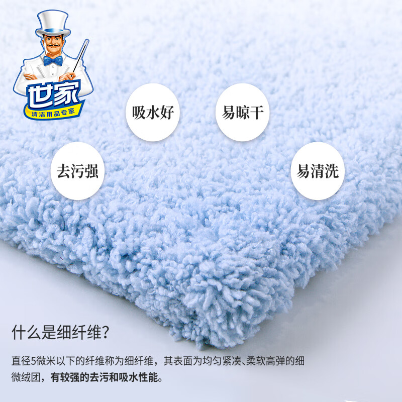 世家(MR.SIGA)平板拖把家用一拖净拖布干湿两用墩布懒人木地板拖把清洁除尘拖 快洁能手拖把共4块布+刮板