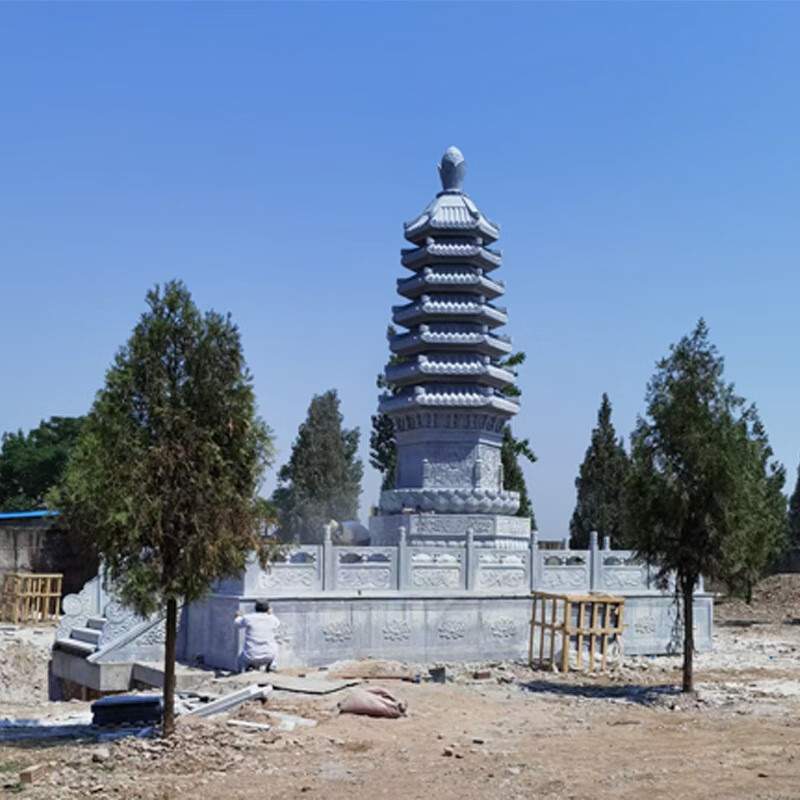 瀛乐 石雕佛塔仿古做旧佛塔汉白玉石塔青石灯塔寺庙供奉景观雕塑厂家