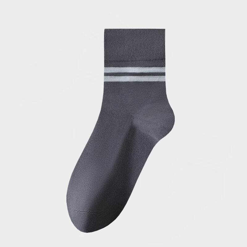 CK纯棉透气长袜子男士吸汗 弹力防臭运动休闲中筒秋冬四季款长袜子 W4CK 3黑+3墨蓝 6双 均码 （40.5-44.5）