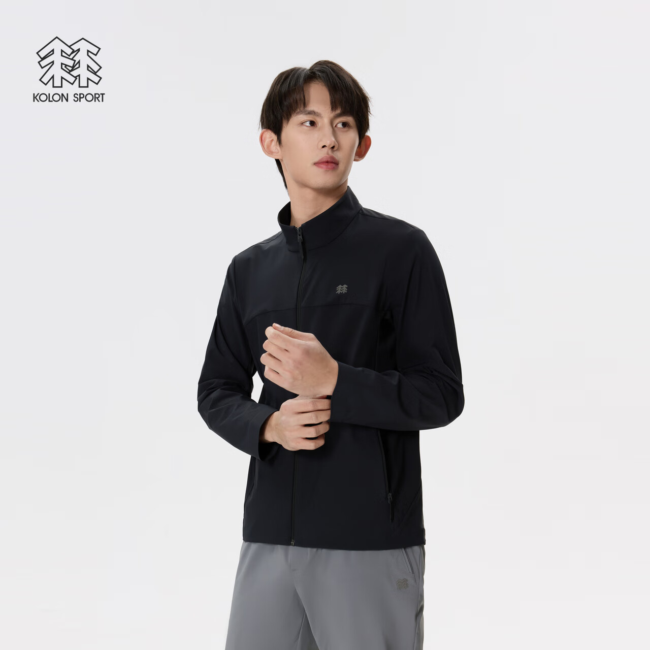 KOLON SPORT/可隆软壳夹克 男子Amazon lite防泼水透湿户外运动外套 LHJK5MN059-BK 黑色 2XL 185/104A
