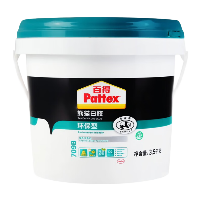 Pattex 百得 汉高百得熊猫白胶 木工胶环保型 手工木工白乳胶高粘性胶 709B 3.5KG