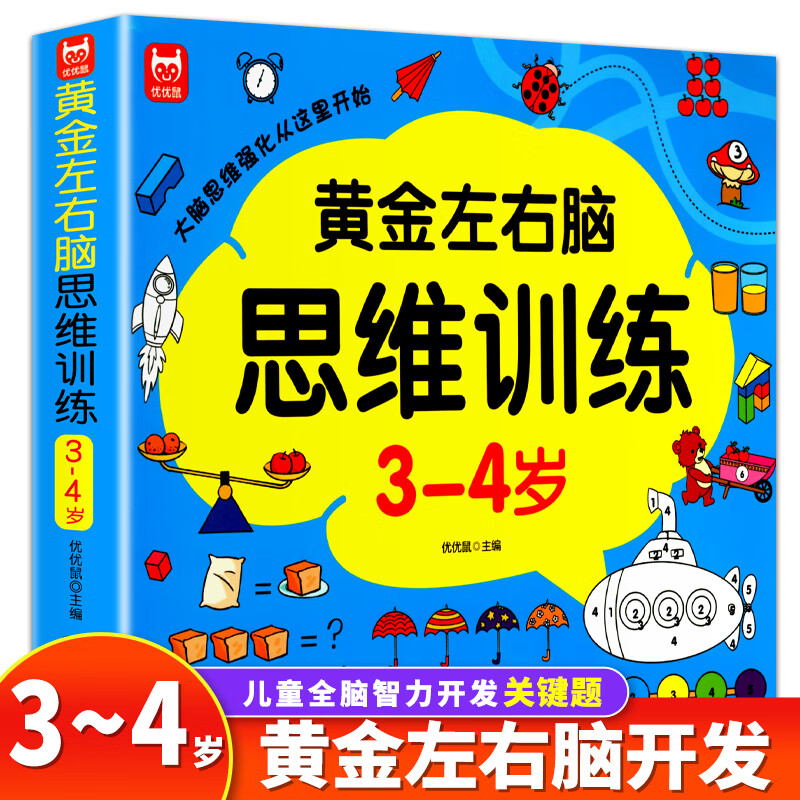 儿童黄金期智力开发左右脑专注力 逻辑思维训练益智游戏测试题 大脑