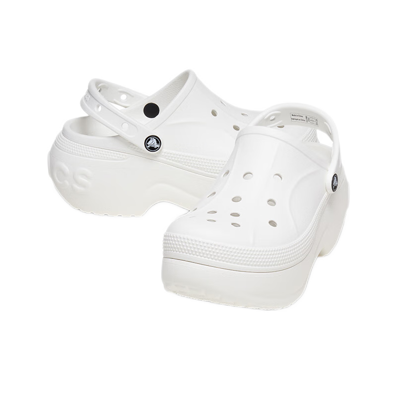 CROCS卡駱馳貝拉洞洞鞋沙灘鞋包頭女鞋厚底拖鞋|210062 白色-100 37 /38(230mm)