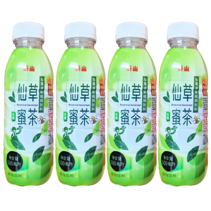 泰山仙草蜜茶500ml瓶装整箱凉茶饮料烧仙草冻黑凉粉夏日清凉饮料 泰山