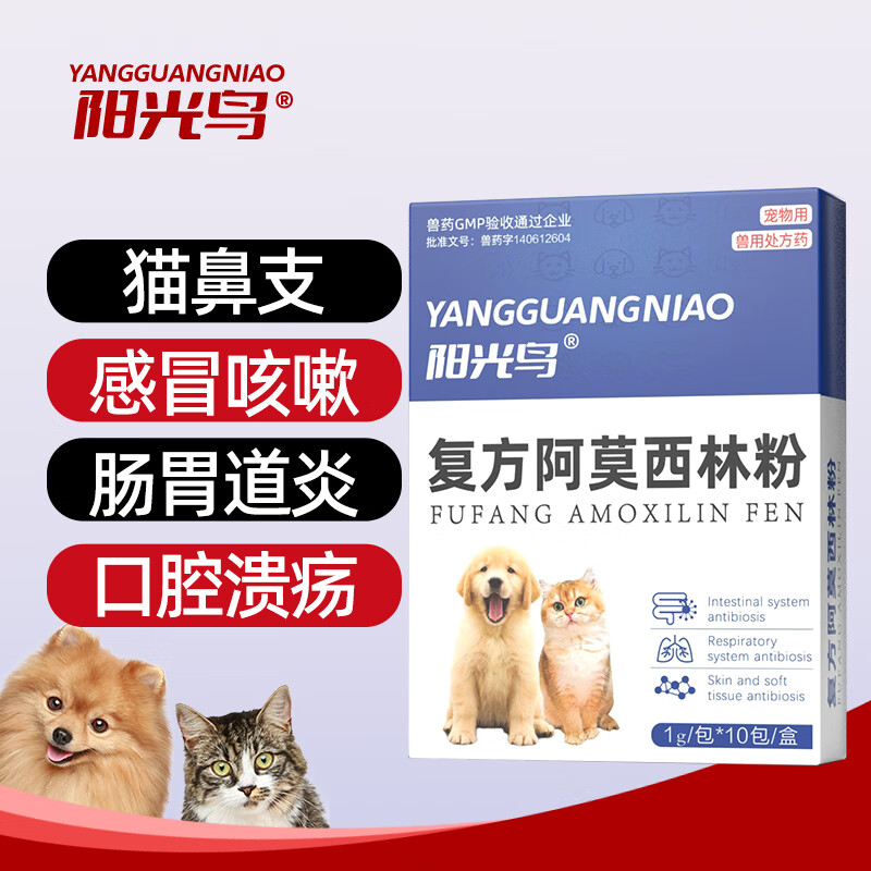 阿莫西林克拉维酸钾速诺狗狗猫咪感冒药宠物尿路感染伤口消炎口炎愈合