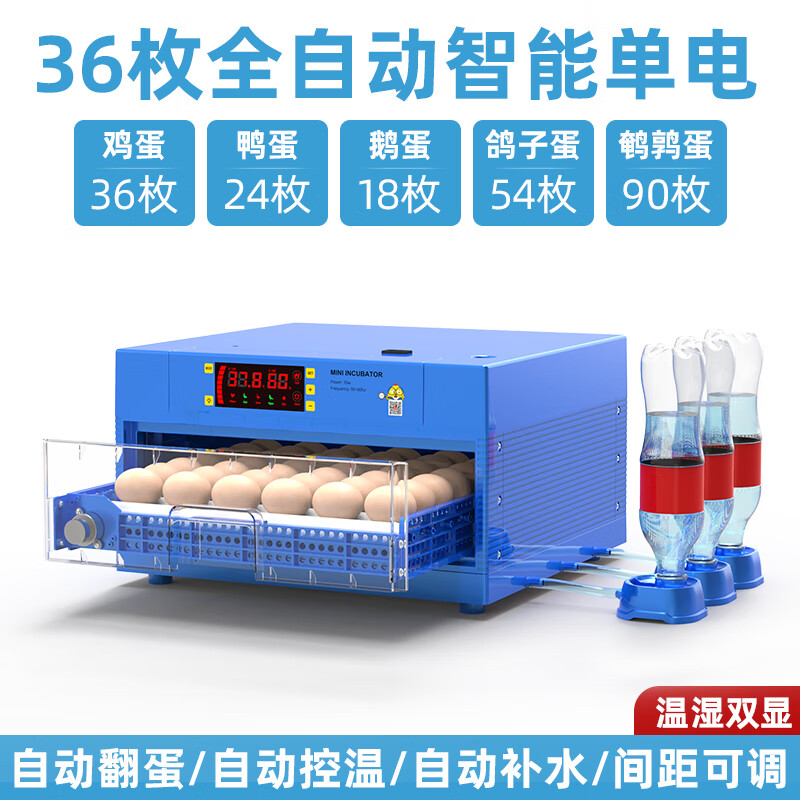 一望 孵化机家用型全自动孵化器鸡鸭鹅小型孵化箱智能孵蛋器芦丁鸡 36枚全自动单电