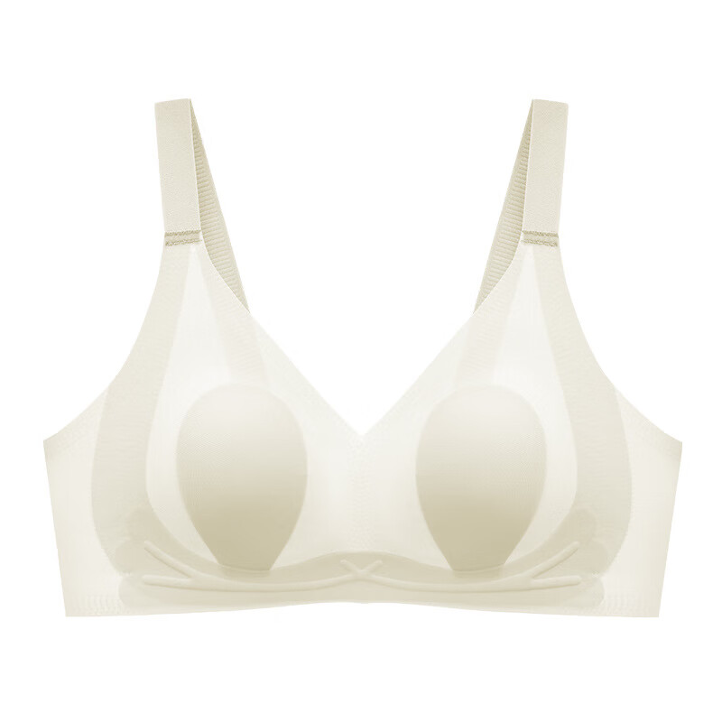 女士超薄兔兔杯乳胶文胸无痕软支撑轻薄透气无钢圈内衣 白色 M