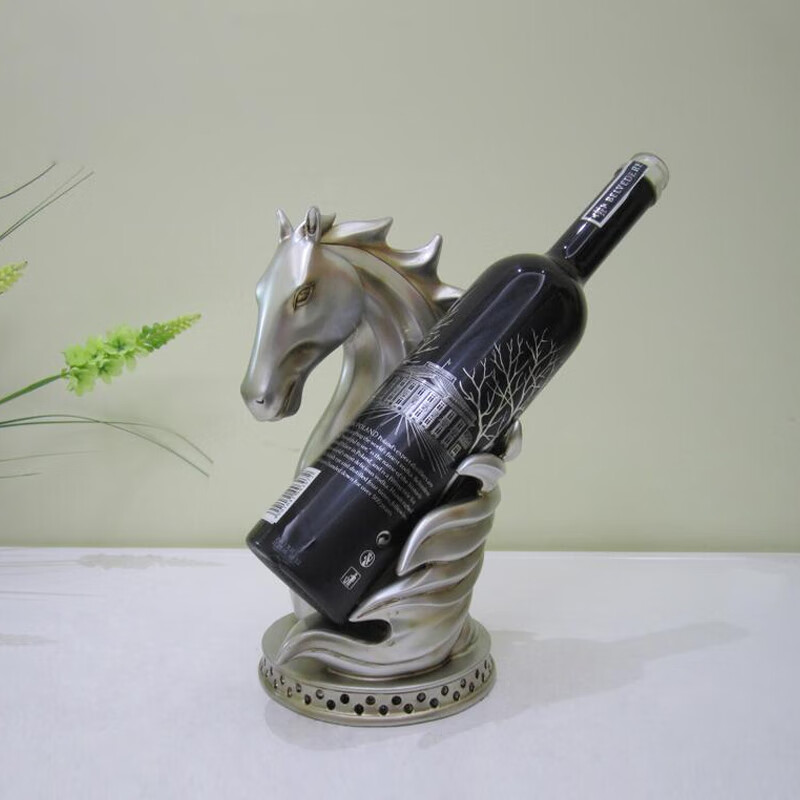 集思美 現代創(chuàng  )意輕奢電視柜裝飾擺件客廳組合工藝品辦公室玄關(guān)酒柜擺設 戰馬紅酒架