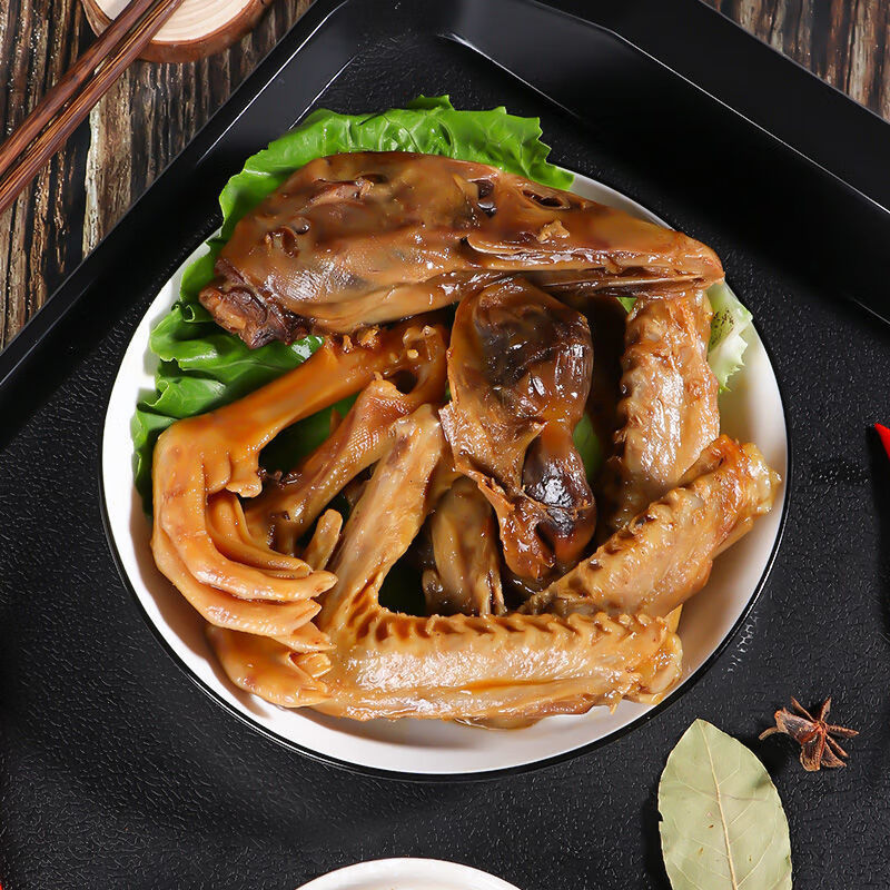 北创潮汕卤水拼盘特色凉菜鸭头鸭翅鸭胗肫鸭爪新鲜冷冻潮汕卤鹅 350g