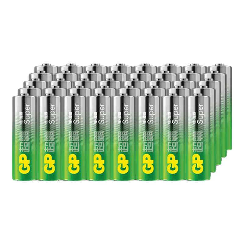超霸（GP）5号电池40粒五号碱性干电池适用于耳温枪/血氧仪/血压计/血糖仪/鼠标等5号/AA/R6P 商超同款