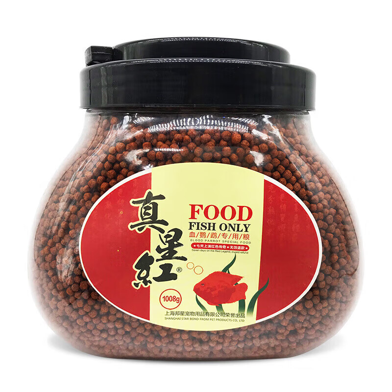 BIOZYM水族真星紅 血鸚鵡地圖發(fā)財(cái)魚(yú)魚(yú)食 魚(yú)糧魚(yú)飼料七天大紅1kg 1008g