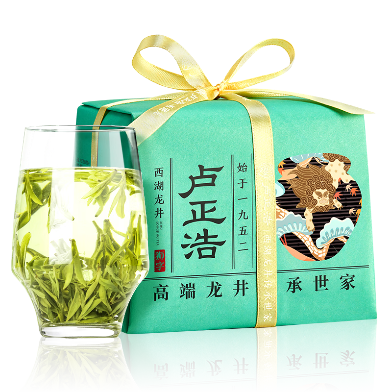 卢正浩西湖龙井明前特级 2024新茶上市绿茶茶叶西湖狮峰山核心产区 纸包礼盒150g