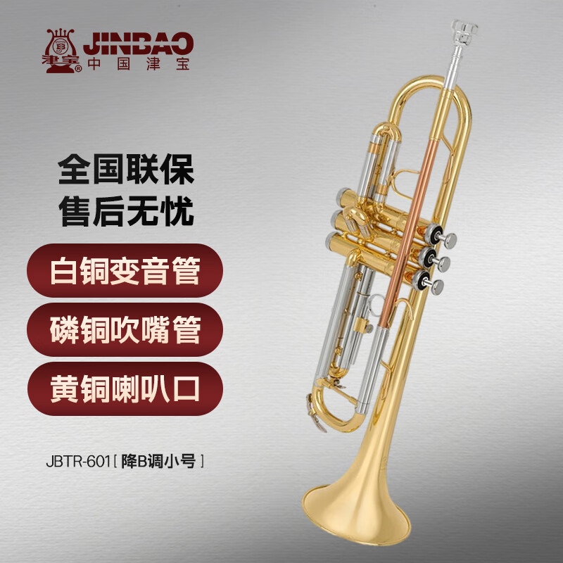 津宝小号乐器JBTR-601降B调儿童初学学生演奏考级漆金西洋吹管乐器怎么看?