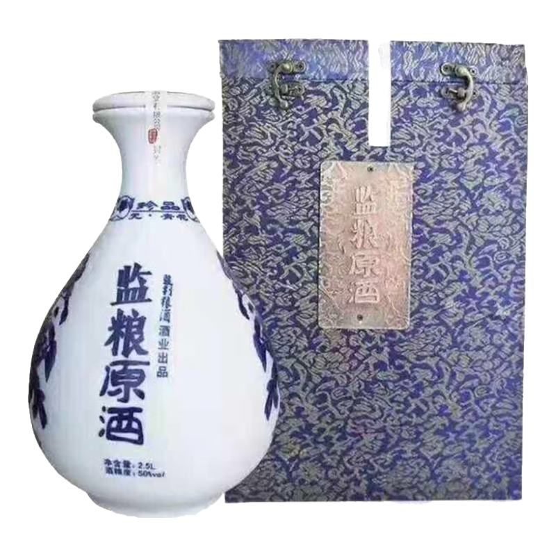 监粮 传统智慧·民间情趣监利粮酒青花瓷原酒2500ml监粮五斤酒厂直发白酒高端纯粮食酒两瓶 50%vol 2.5L 2瓶