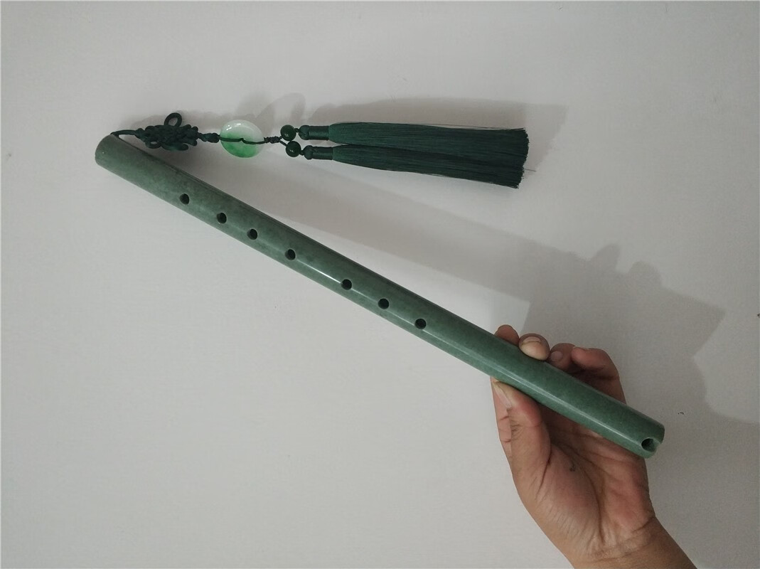 贤怀达玉石箫独玉萧乐器 绿玉玉箫独玉九洞箫玉石萧 悦耳动听带配饰