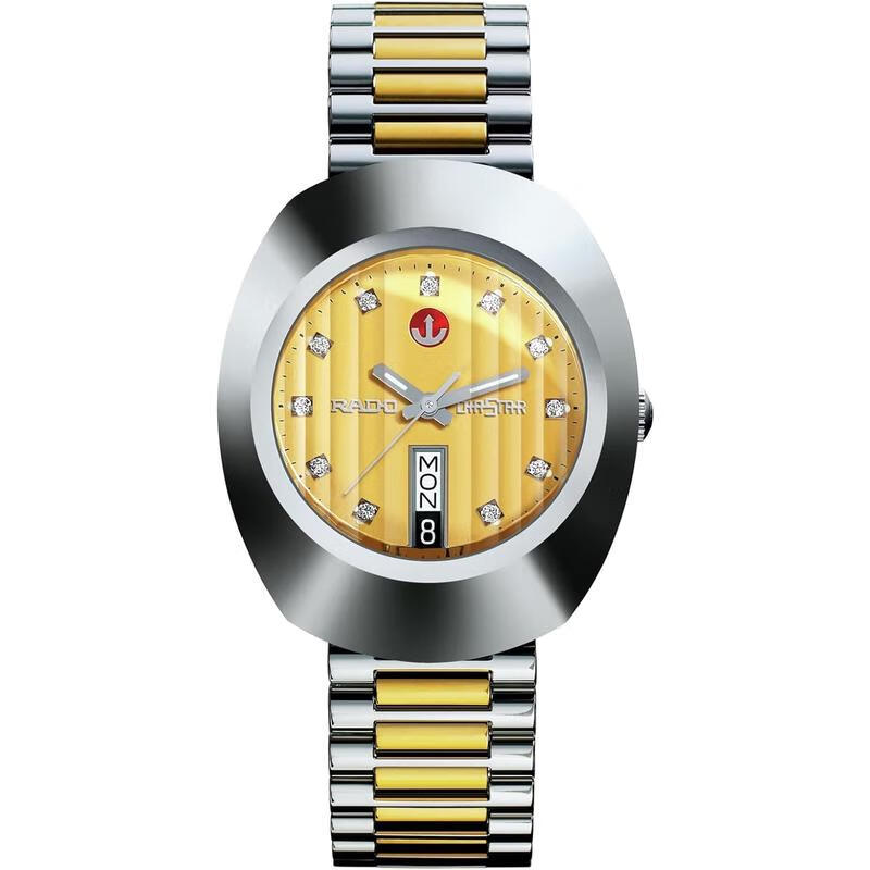 雷达(rado)瑞士手表 钻星系列不锈钢星期日历男士商务休闲自动机械