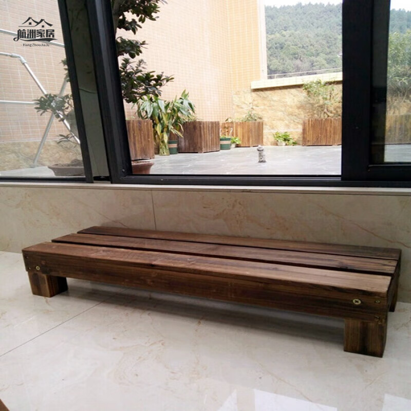 游复吟台阶梯矮梯子实木台阶脚踏户外阶梯踏步花几碳化木防腐花架浴室