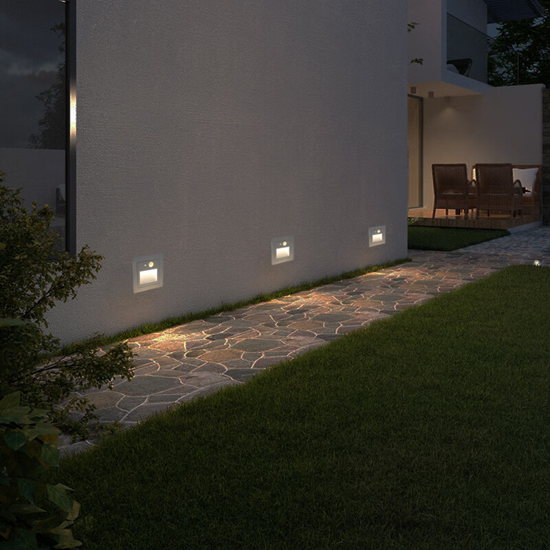 妙普乐踢脚线灯 户外地脚灯86嵌入式入户人体自动感应楼梯过道走廊