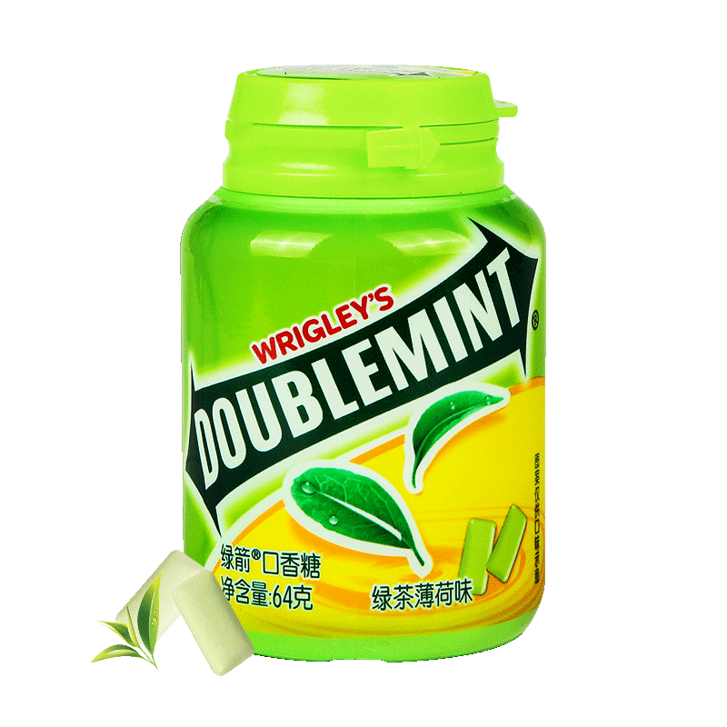 绿箭口香糖64g*2瓶抢 绿茶薄荷64g(约40粒)*2瓶