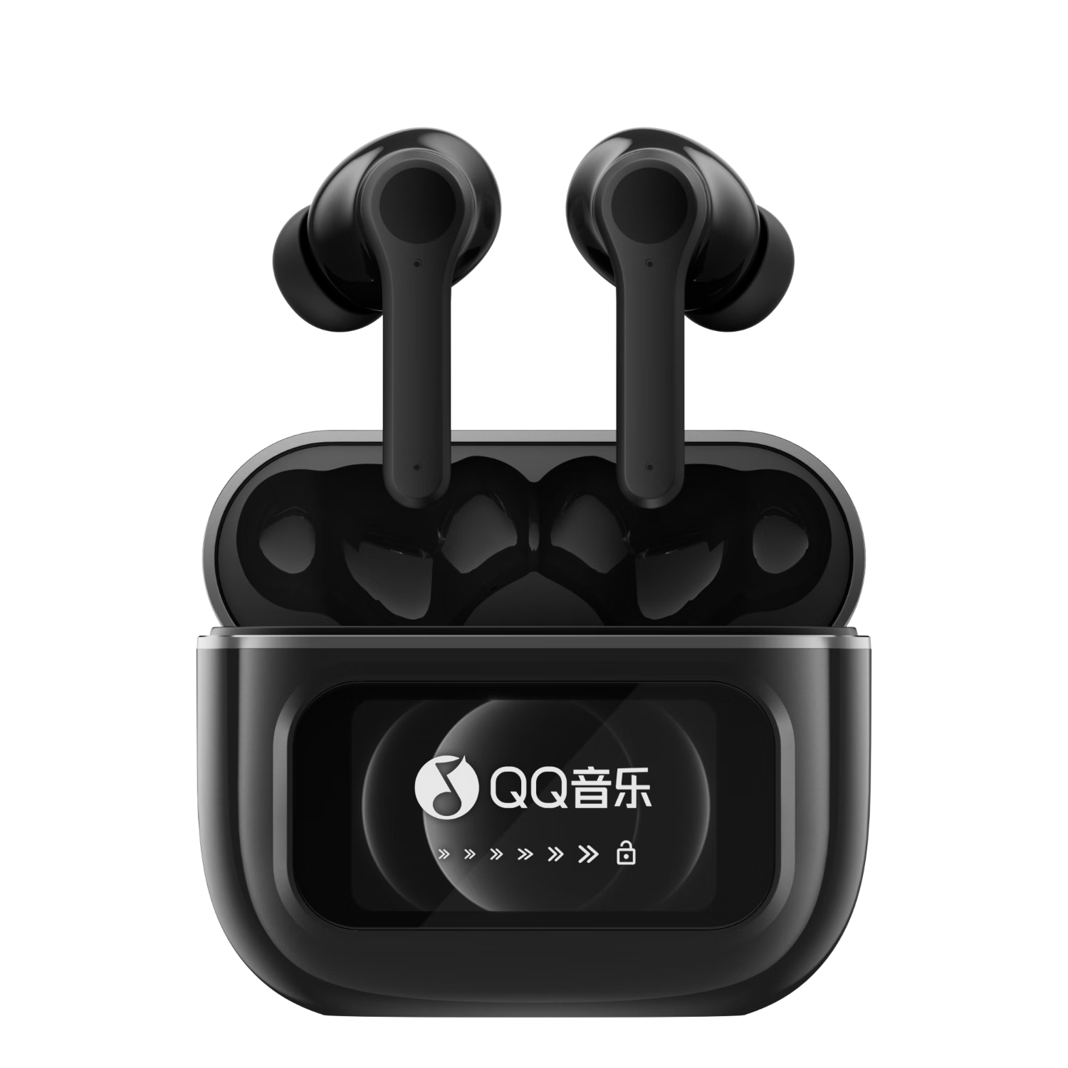 QQ音乐无线蓝牙耳机全彩智能主动降噪蓝牙5.4低延迟游戏ET66 黑色