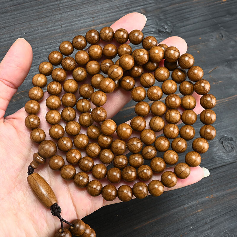 芳北怡六道木老料手链108颗龙须藤降龙木六条纹佛珠20手串 8mm*108颗