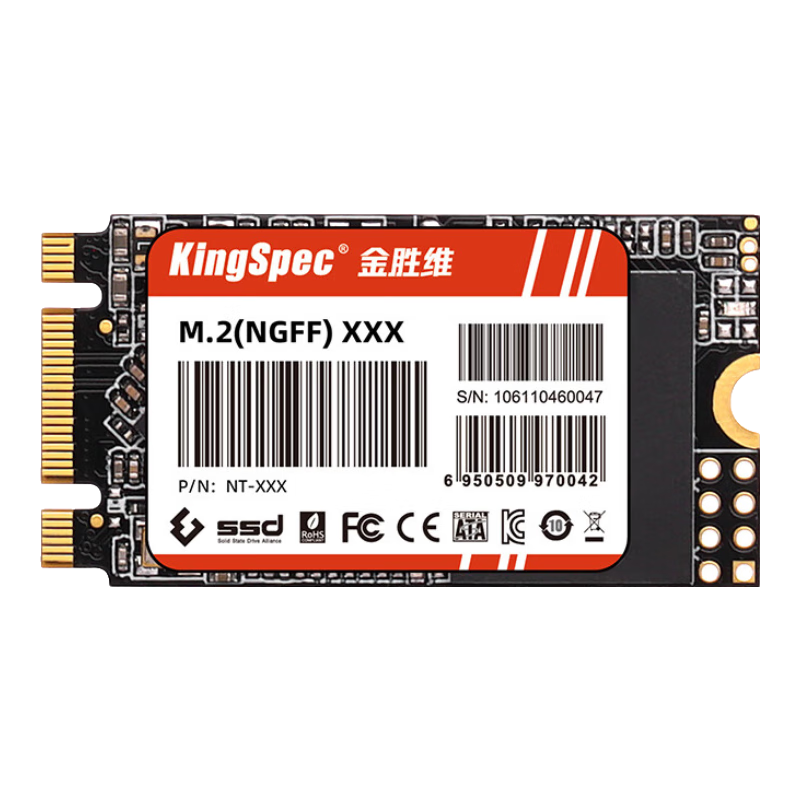 金胜维（KingSpec） M.2 22*42 SATA NGFF 22*42 SSD固态硬盘 T450/T470笔记本扩展 固态存储硬盘 1TB（读速550 22*42） SATA协议 2242 N