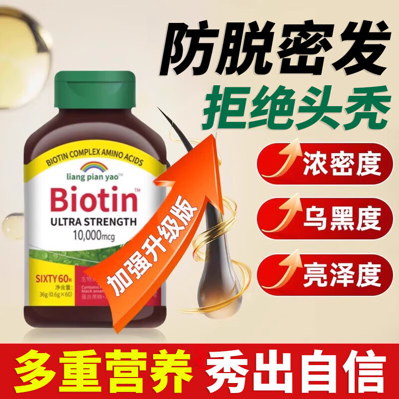 羚锐生物素复合氨基酸肌醇脱发b族搭维生素b6防脱发白发养治变黑正品 一瓶基础装[初步止脱]