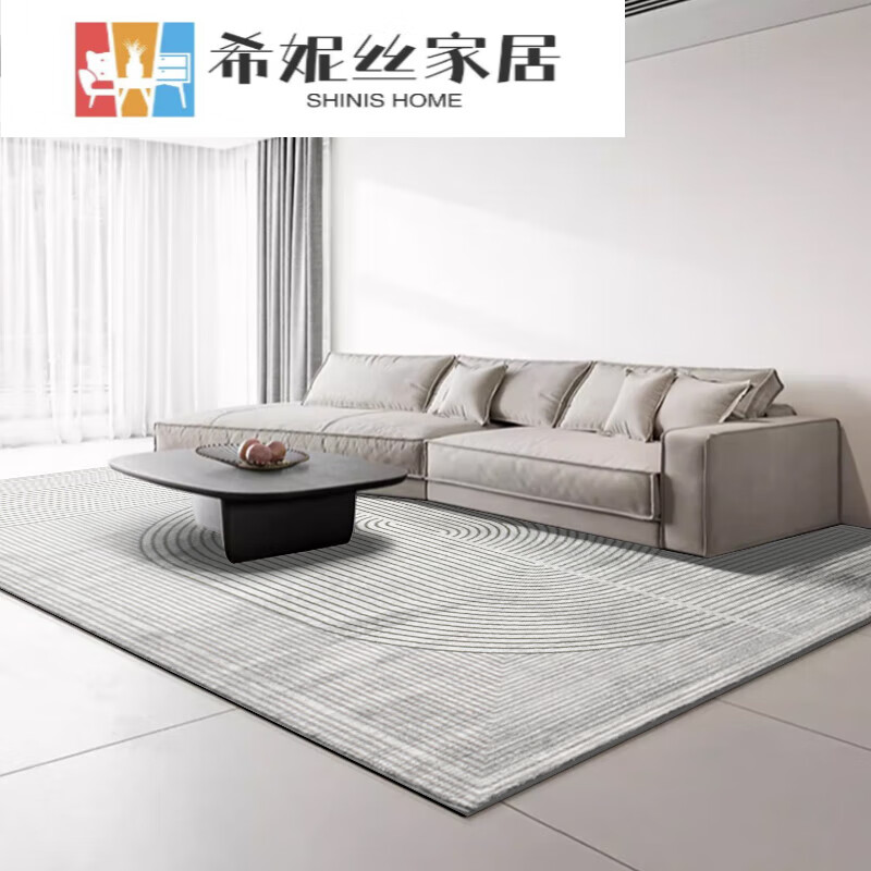 韩骏鹿地毯客厅卧室3d高密度轻奢威尔顿机织意式极简家用茶几沙发大面积 天悦TY09威尔顿机织 1.6米x2.3米