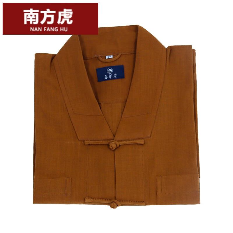 褂免绑腿套装棉麻出人僧人僧衣男女小褂和尚服 土h色免绑腿套装绑腿带