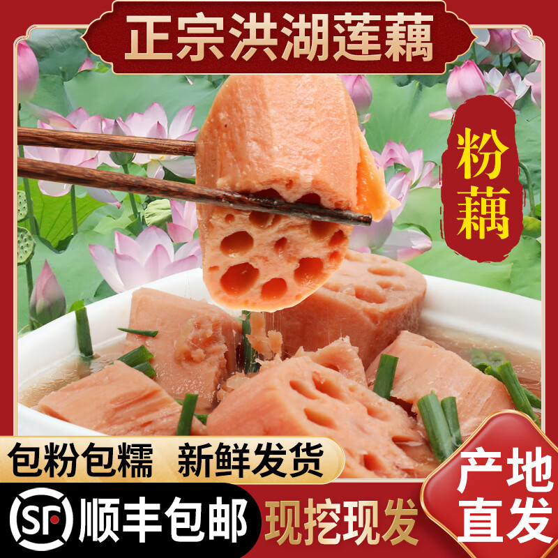水澜丞水澜丞正宗湖北洪湖莲藕特产粉藕煲汤清水红藕脆藕片九孔糯米藕