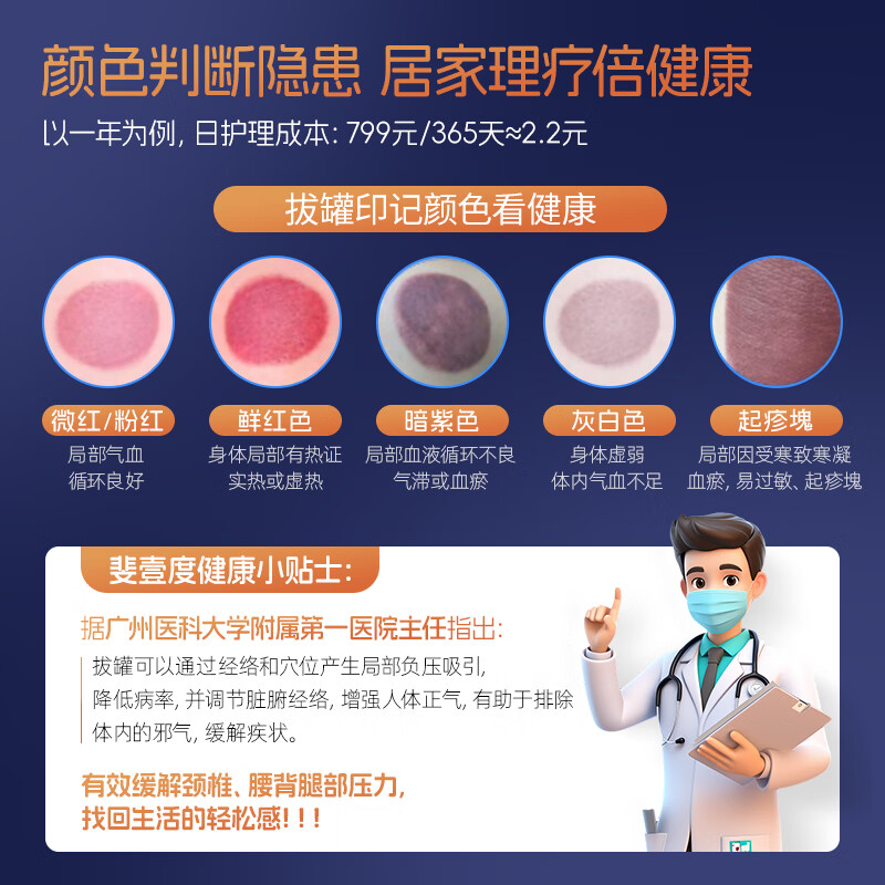 斐壹度拔罐仪艾灸家用电动刮痧仪器富贵包疏通按摩器肩颈腰背腿部经络疏通刷按摩仪送妈妈生日礼物 熔岩橙便携款【艾灸热敷·呼吸拔罐·手机智控】