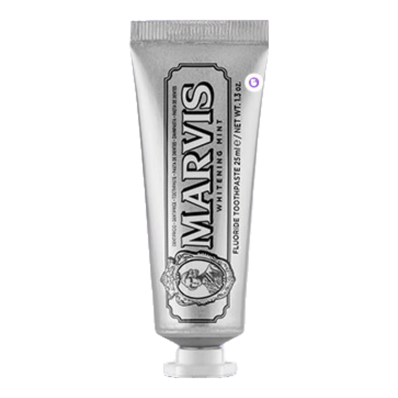 MARVIS 瑪爾仕 亮白薄荷牙膏25ml（銀色） 亮白皓齒 意大利進(jìn)口 瑪爾斯