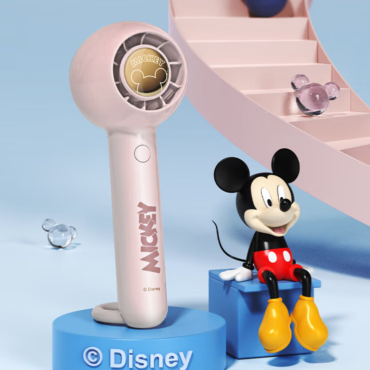 迪士尼（DISNEY）小风扇大风力低分贝散热手持小型迷你便捷随身电风扇usb可充电办公室桌面学生宿舍长续航 BP533粉