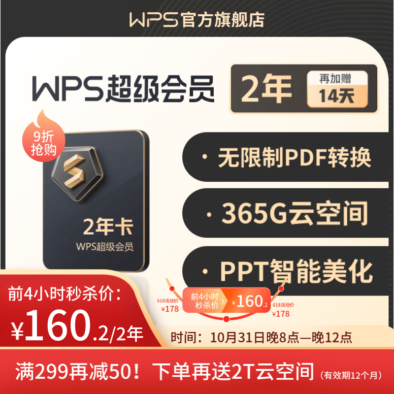 WPS超级会员2年卡 含200+WPS会员特权 海量PPT模板资源 思维导图模板 PDF转word 批量输出长图 找回历史版本 充自己号 即买即用 限购2件怎么看?