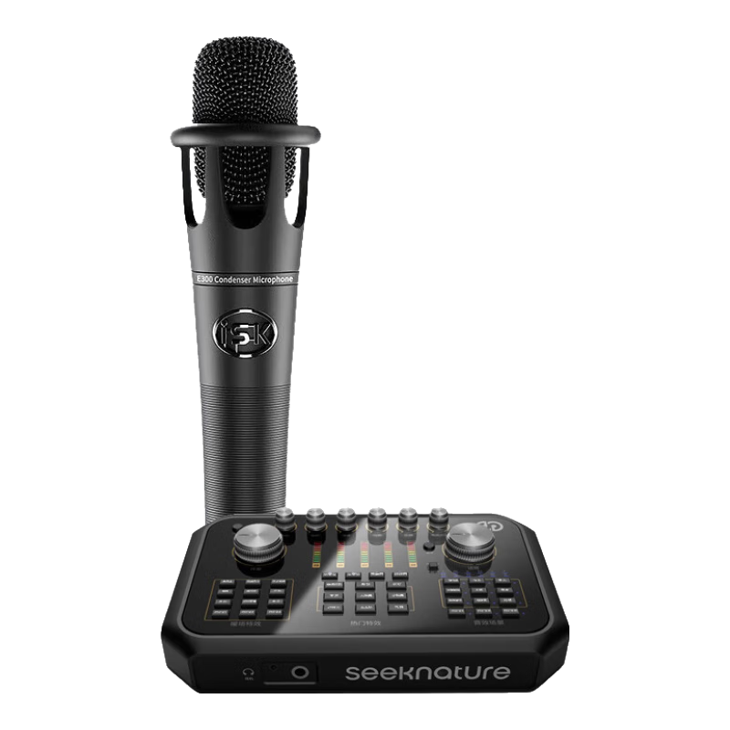 森然（Seeknature）st60 Pro声卡套装手机直播电脑抖音主播唱歌k歌录音直播设备全套电容 声卡配ISK E300电容麦套装