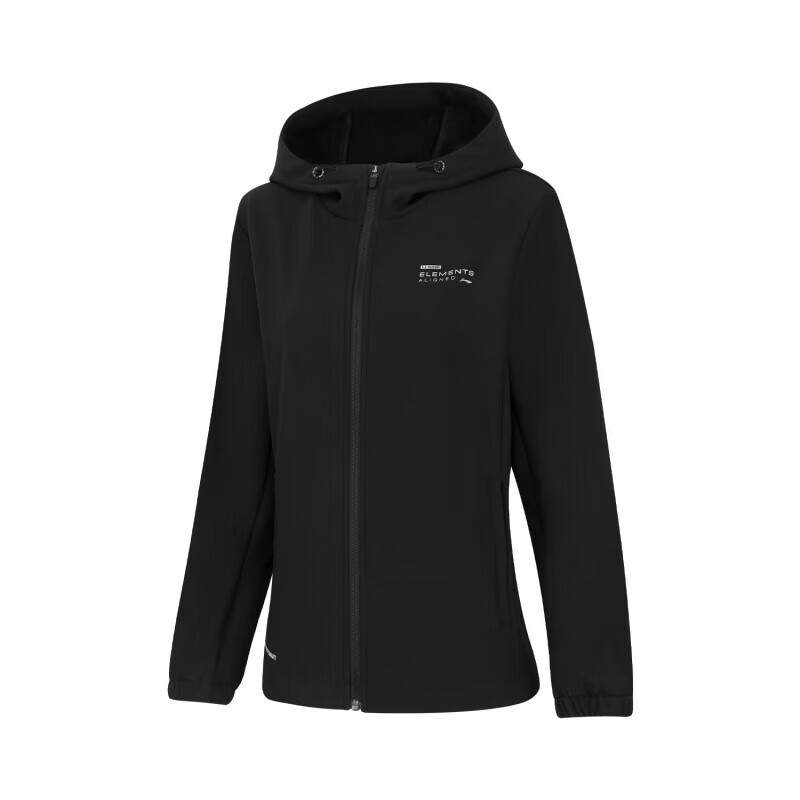 李宁风衣女23秋季女子加绒连帽运动风衣外套刚 afdt746-1黑色 s