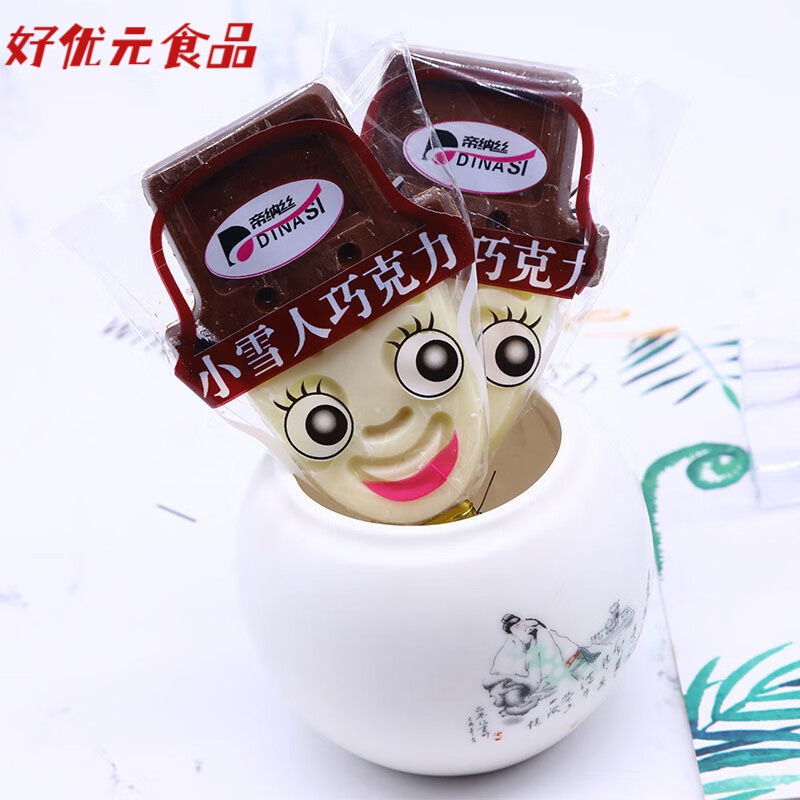 寄漪小雪人代可可脂巧克力雪糕日糖果儿童小零 雪人巧克力