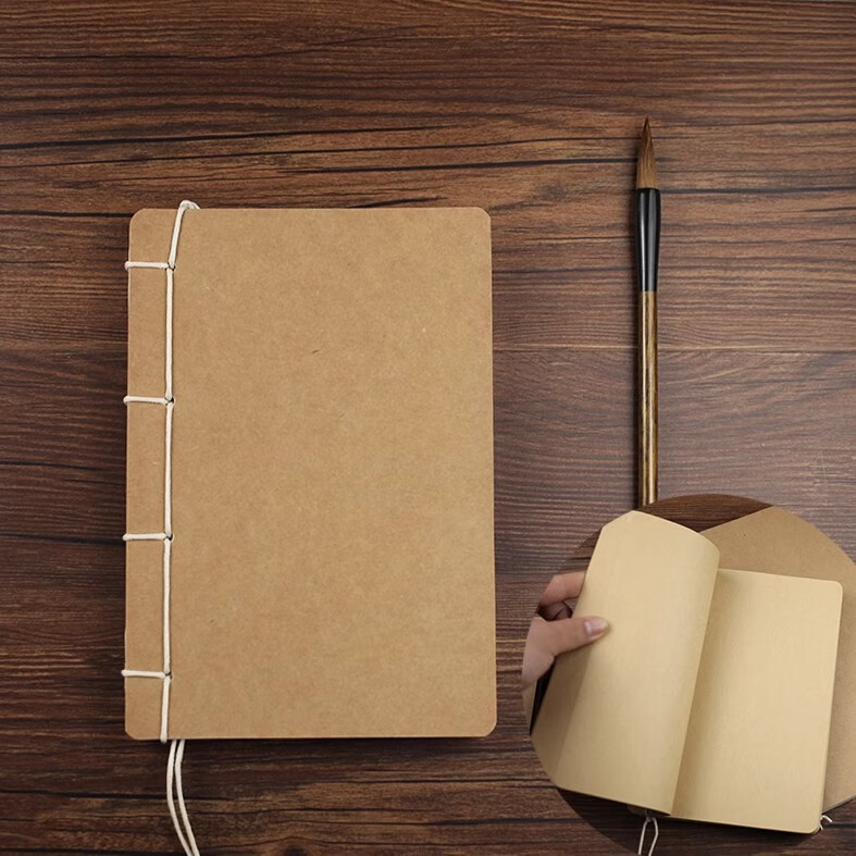 fajh古风笔记本子 文具线装本复古空白绘画本手帐本大号加厚画画仿古