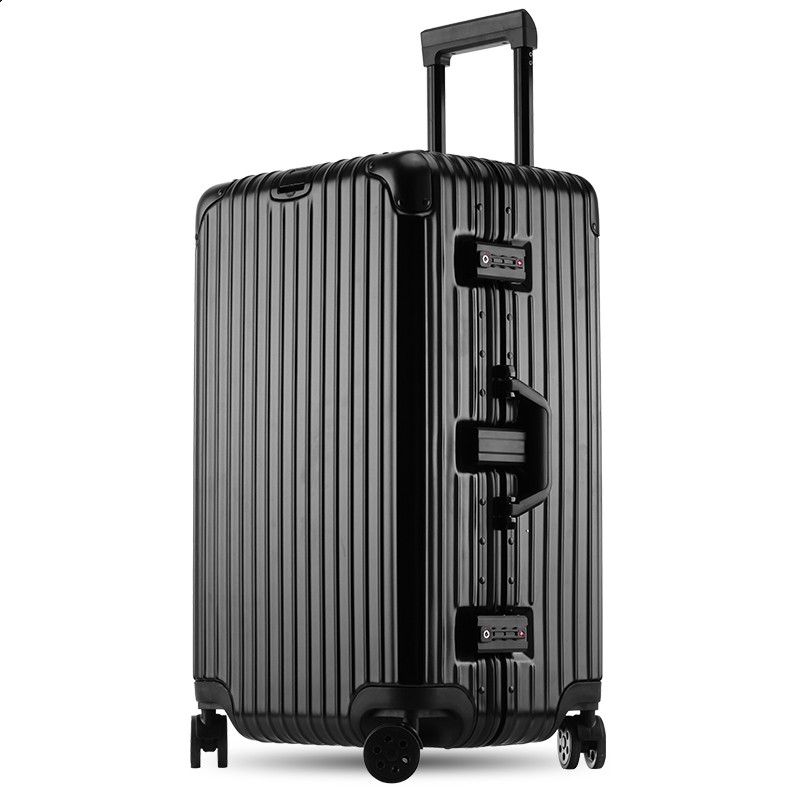 斯奇·诺克出国大容量32英寸拉杆箱铝框行李箱万向轮旅行箱男女学生密码箱 黑色 32英寸